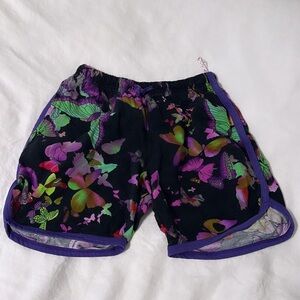 NEW - purple / black Butterfly print cotton shorts